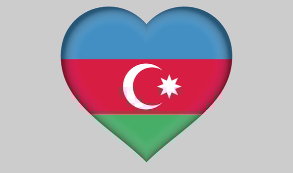 Azerbaijan flag heart vector
