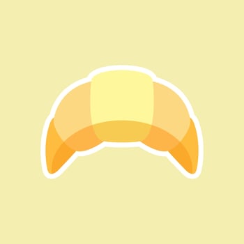 Croissant icon. Flat illustration of croissant vector icon for web design. Croissant icon for bakery shop or food design. Vector illustration.