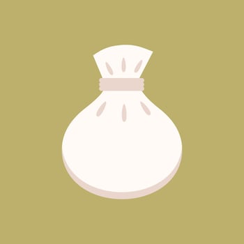Chinese dumpling flat illustration on color background. chinese cuisine. asian traditional food and culinary vector. can use for resto, resturant, banner, logo, poster. Eastern traditional dumpling vector