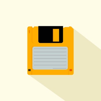 floppy disk vector illustration in flat style. cute style and pose by limited vintage diskette. Diskette old technology cute kawaii cartoon