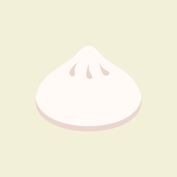 Chinese dumpling flat illustration on color background. chinese cuisine. asian traditional food and culinary vector. can use for resto, resturant, banner, logo, poster. Eastern traditional dumpling vector