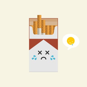cigarette character mascot isolated on background, cigarettes illustration, cigarette simple clip art,smoking area icon in flat style. vector