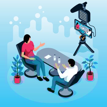 Live Streaming Isometric Background vector