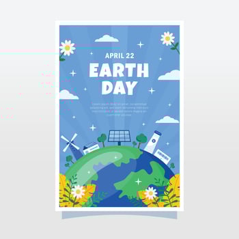 Earth Day Poster Template vector