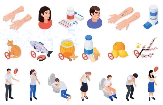 Allergy Symptoms Icon Set vector