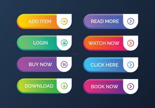 Modern Rounded Web Interface Buttons Set vector