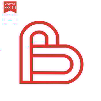 Red heart icon on white background. Love logo heart illustration. vector