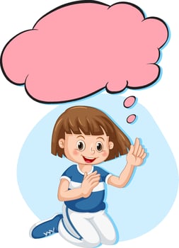 A girl thinking with callouts vector