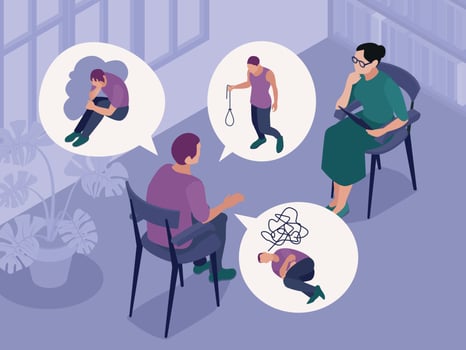 Isometric Mental Disorders Colored Composition vector