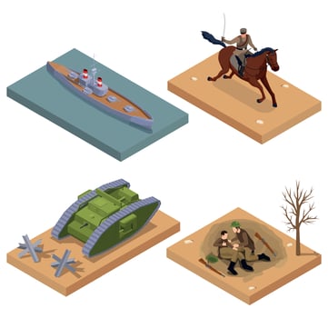 WWI Equipment Isometric vector