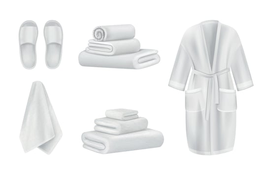 Spa Clothing Realistic Set vector