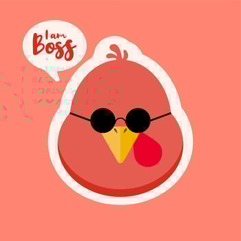 Turkey chicken cartoon character design. Thanksgiving turkey mascot. Vector character. Turkey head cartoon in flat style vector illustration