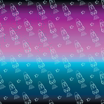 Space seamless pattern print design for Kids with stars, rockets. design for fashion fabrics, textile graphics, prints. vector