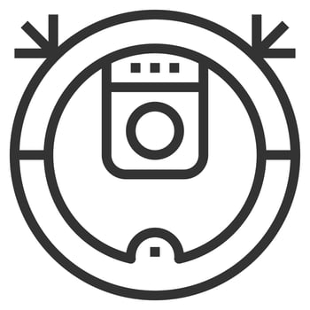 VACUUM CLEANER LINE ICON VECTOR , LOGO