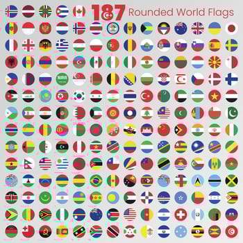 Rounded World Flags vector