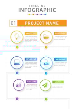 Infographic template for business. Modern Timeline diagram with workflow, presentation vector infographic.