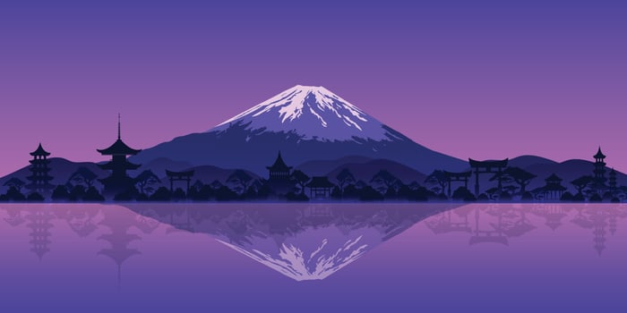 A beautiful landscape with a mountain as a silhouette vector