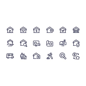 real estate line icons vector design