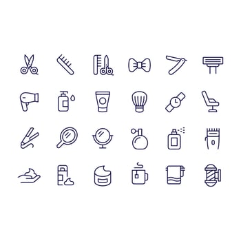 barber shop icons vector design