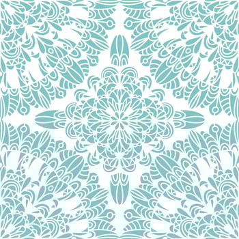 White turquoise ornamental seamless pattern. Vintage Ornament Elements Ethnic Turkish Indian motifs For fabric and textiles, wallpaper, packaging and decor. vector