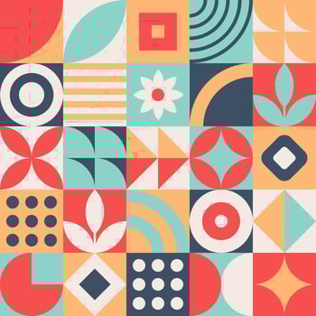 Vector scandinavian pattern. Minimalistic geometric background. Simple cute summer elements.
