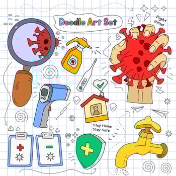 Illustration graphic vector of medical doodle