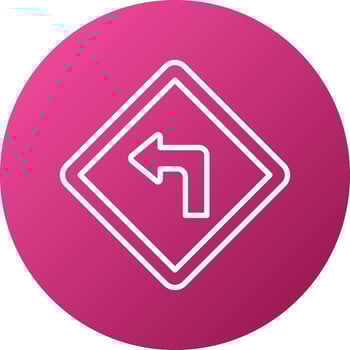 Turn Left Icon Style vector