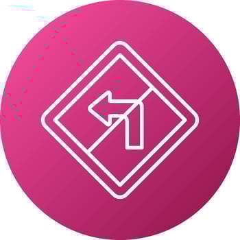 No Left Turn Icon Style vector