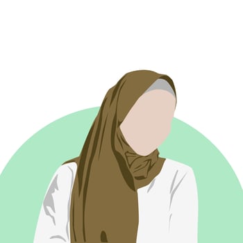 Flat style illustration of beautiful Muslim woman wearing hijab. vector