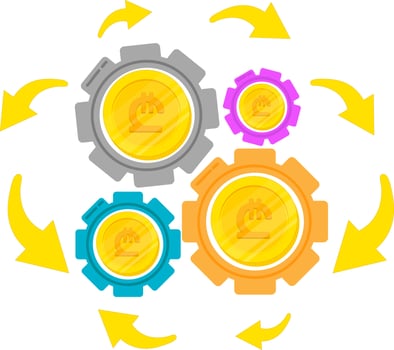 Georgia Lari Gears Settings vector