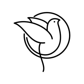 Bird line icon design vector