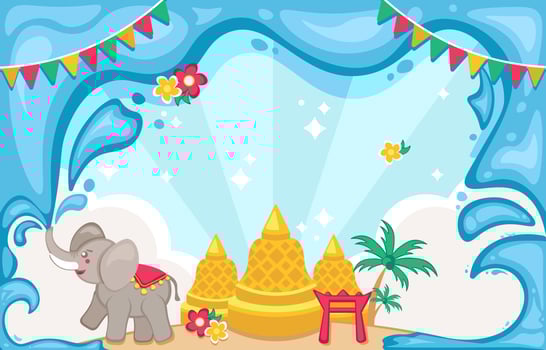 Songkran Festival Background vector