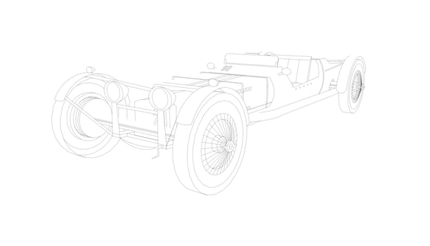Vintage car design line art vector