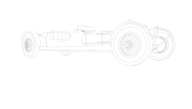 Vintage car design line art vector