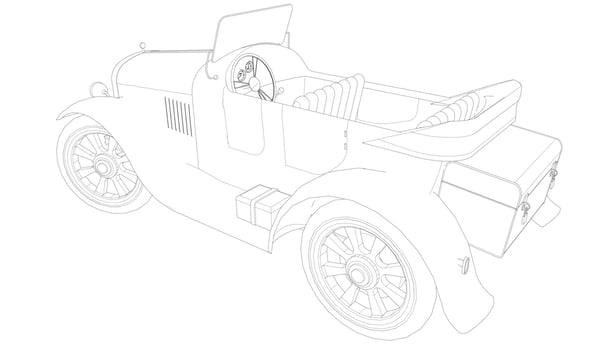 Vintage car design line art vector
