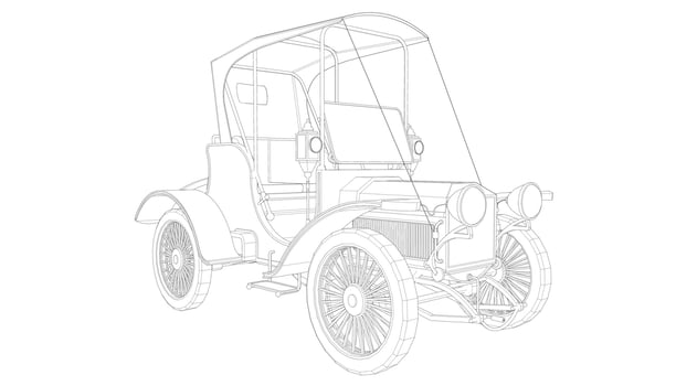 Old car design line art vector