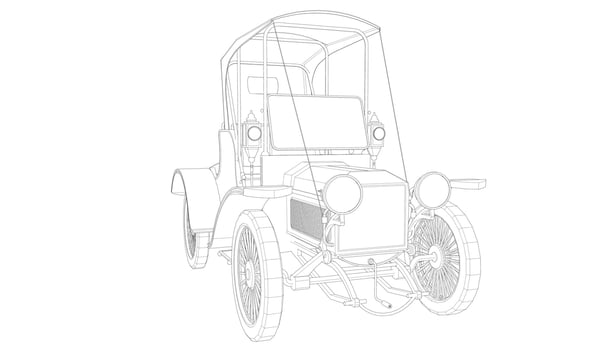 Old car design line art vector