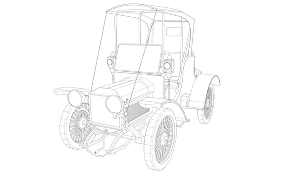 Old car design line art vector