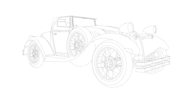 classic car design line art vector