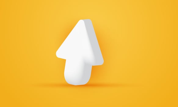3d minimal cursor symbol on yellow background vector