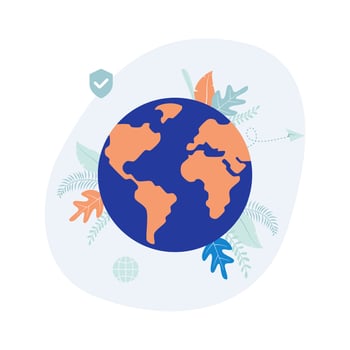 Earth vector illustration. Flat design suitable for many purposes.
