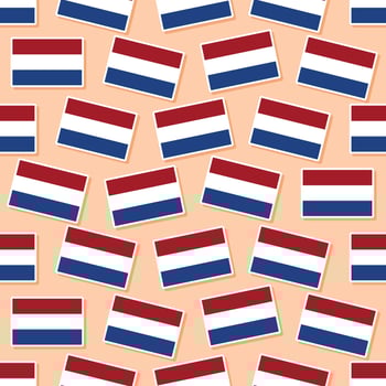 Seamless Netherlands flag in flat style pattern vector