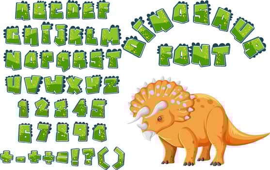Font design for english alphabets and numbers vector