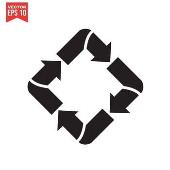 trash icons and recycle signs vector