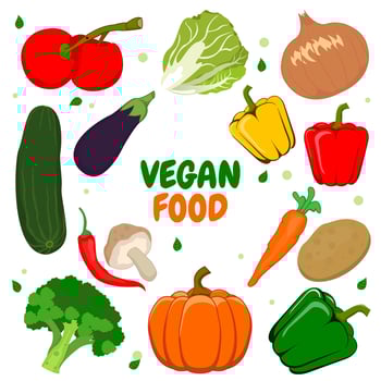 Vegetables doodle vector collection