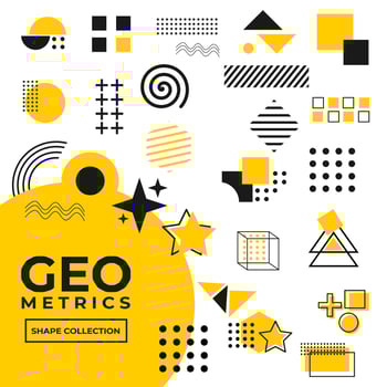 Collection of geometric shapes for design elements vector