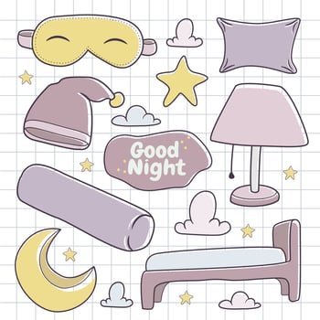 Hand drawn good night vector elements