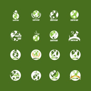 Earth day ecology logo vector template