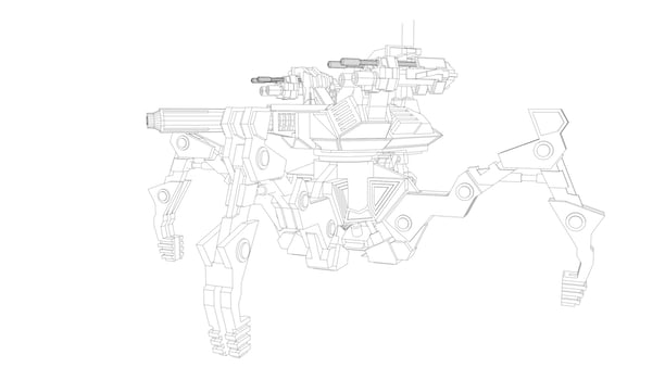 line art of destroyer tank vector