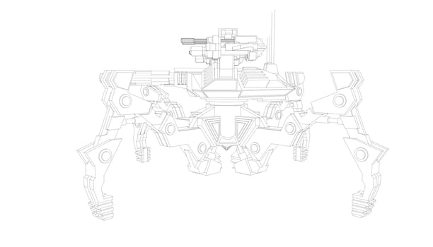 line art of destroyer tank vector